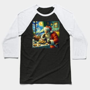 Midnight Feast: Santa's Cookie Time - Starry Night Inspired Art Prints Baseball T-Shirt